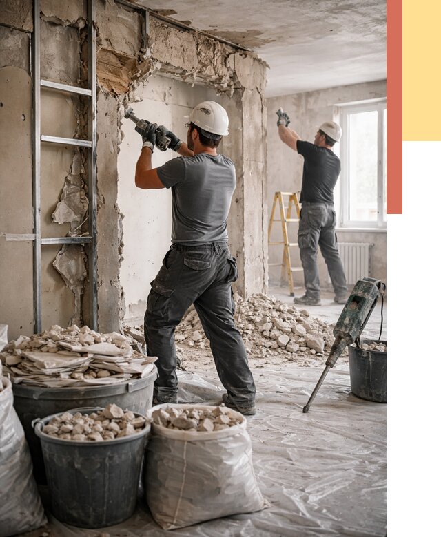 Демонтажные работы в Нижнеудинске от 2746 руб. — услуги и цена под ключ | ОТДЕЛОЧНИК-Нжк