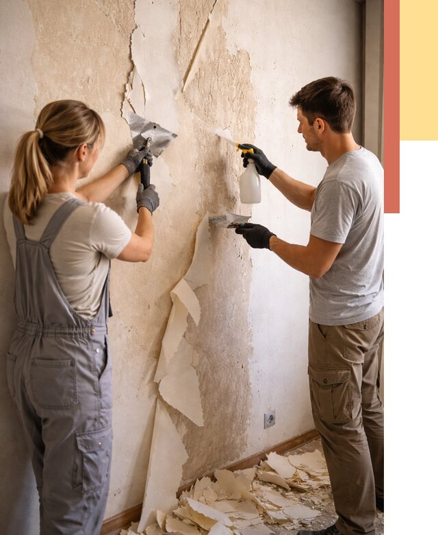 Снятие старых обоев в Нижнеудинске от 5340 руб. под ключ недорого | ОТДЕЛОЧНИК-Нжк