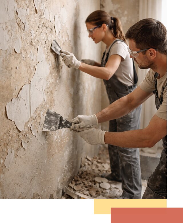 Снятие старой шпаклевки и подготовка поверхностей в Нижнеудинске