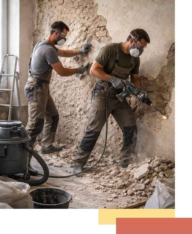 Демонтаж штукатурки со стен в Нижнеудинске быстро и аккуратно