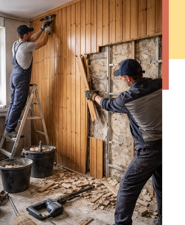 Демонтаж вагонки со стен в Нижнеудинске от 1475 руб. — снятие, удаление, срочно | ОТДЕЛОЧНИК-Нжк