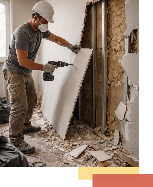 Демонтаж гипсокартона со стен в Нижнеудинске качественно и быстро