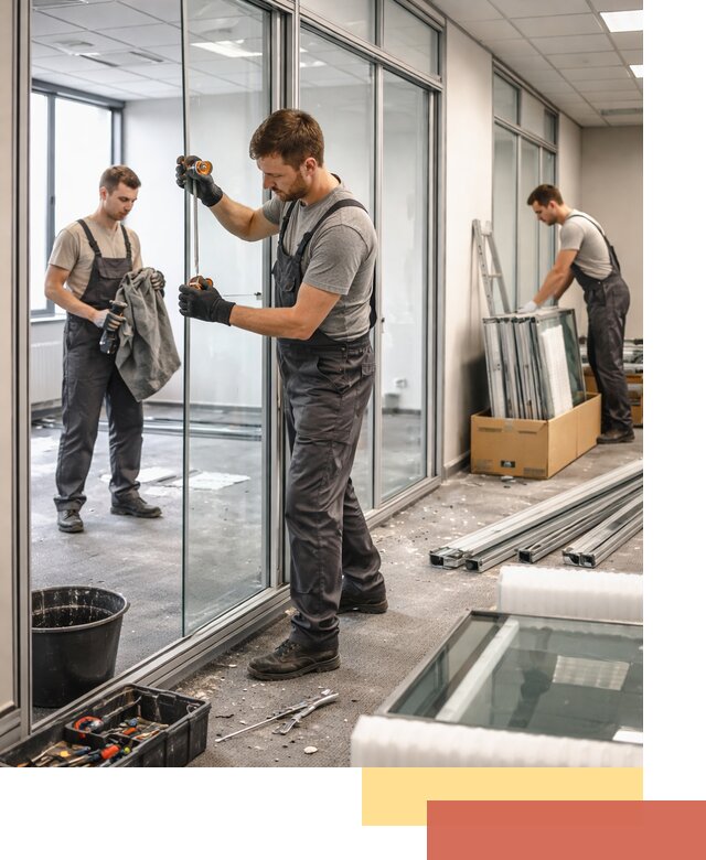 Демонтаж стеклянных перегородок в Нижнеудинске быстро и безопасно