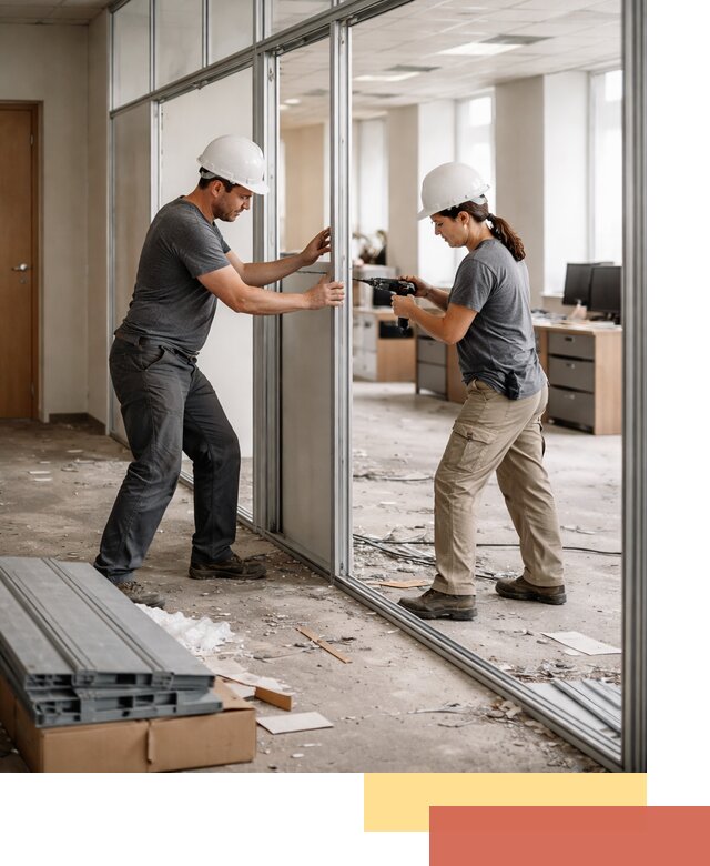 Демонтаж алюминиевых перегородок в Нижнеудинске быстро и аккуратно