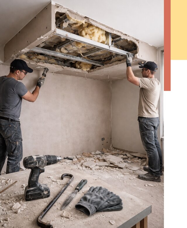 Демонтаж короба из гипсокартона в Нижнеудинске от 1546 руб. — быстро и недорого | ОТДЕЛОЧНИК-Нжк