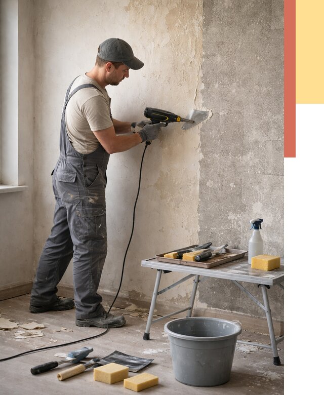 Очистка стен от клея в Нижнеудинске от 1882 руб. — снятие и удаление клея со стен | ОТДЕЛОЧНИК-Нжк