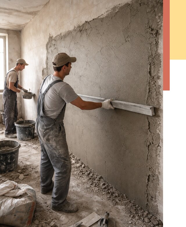 Цементная штукатурка стен в Нижнеудинске от 4577 руб/м2 — быстро и недорого | ОТДЕЛОЧНИК-Нжк