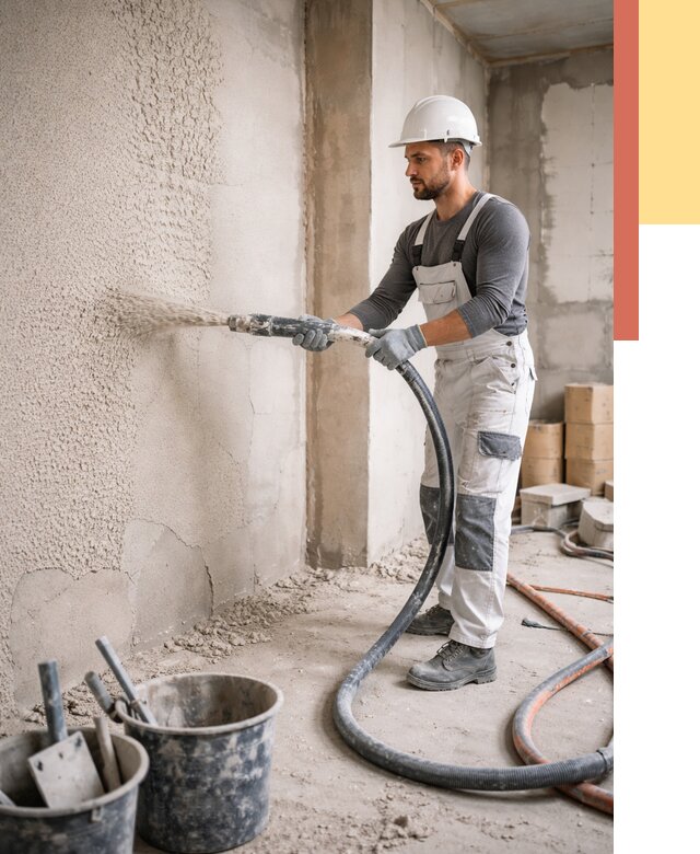 Машинная штукатурка стен в Нижнеудинске под ключ от 6611 руб./м2 | ОТДЕЛОЧНИК-Нжк