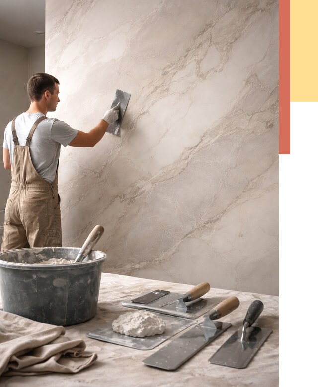 Декоративная штукатурка под мрамор в Нижнеудинске от 2848 руб./м² — быстро и недорого | ОТДЕЛОЧНИК-Нжк