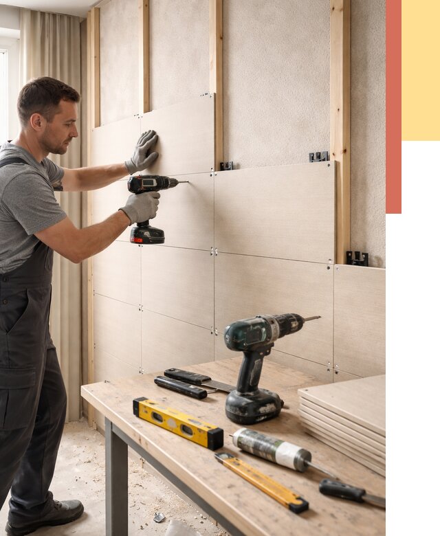 Монтаж МДФ панелей на стены в Нижнеудинске от 1271 руб. под ключ | ОТДЕЛОЧНИК-Нжк