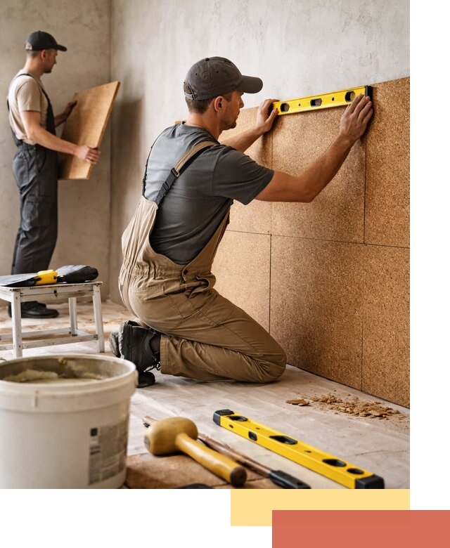 Монтаж пробковых панелей на стены в Нижнеудинске быстро и качественно