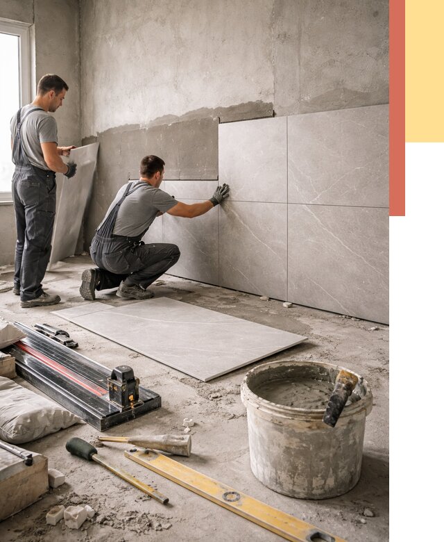 Облицовка стен керамогранитом в Нижнеудинске от 4272 руб./м² — услуги под ключ | ОТДЕЛОЧНИК-Нжк