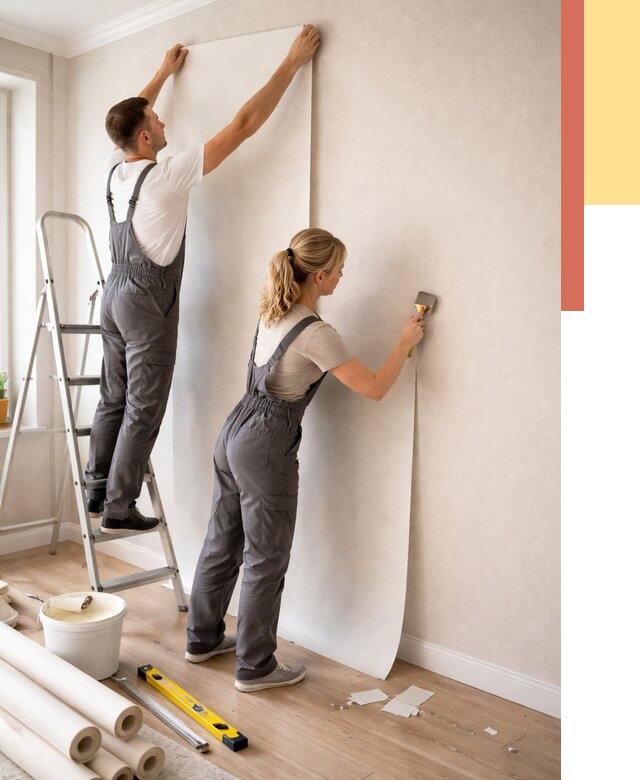 Поклейка флизелиновых обоев в Нижнеудинске от 6103 руб. | Быстро и недорого — ОТДЕЛОЧНИК-Нжк