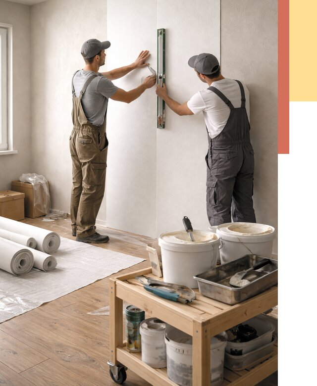 Поклейка стеклообоев в Нижнеудинске от 6611 руб. за м2 — быстро и недорого | ОТДЕЛОЧНИК-Нжк