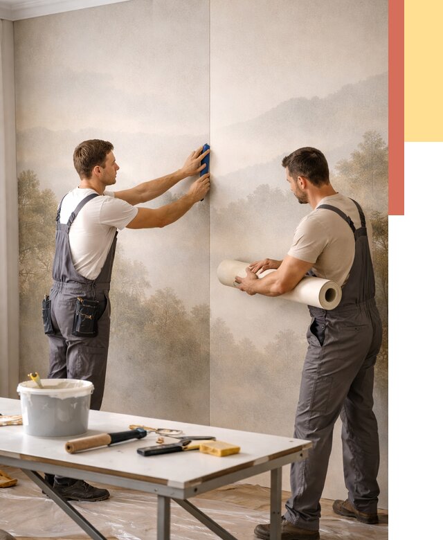 Поклейка фотообоев в Нижнеудинске от 8645 руб/м² — быстро и недорого | ОТДЕЛОЧНИК-Нжк