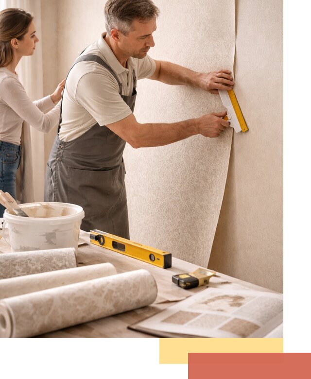 Поклейка обоев с подбором рисунка в Нижнеудинске