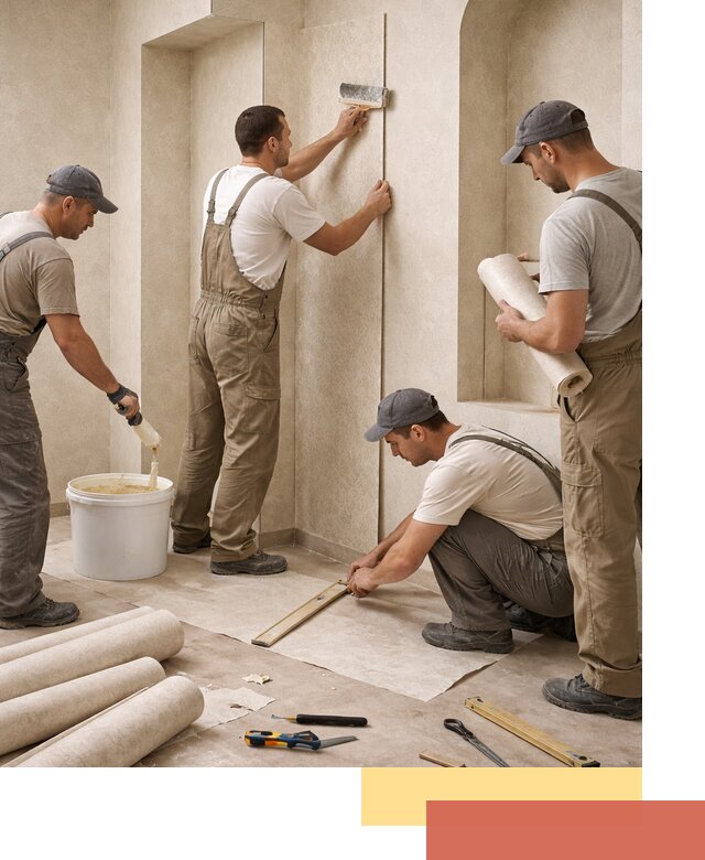 Поклейка обоев на сложные стены и неровные поверхности в Нижнеудинске