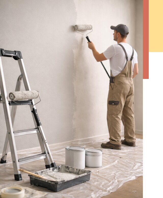 Покраска стен латексной краской в Нижнеудинске от 4577 руб. за м2 | ОТДЕЛОЧНИК-Нжк