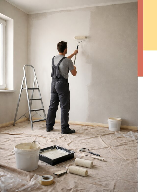 Покраска стен моющейся краской в Нижнеудинске от 356 руб./м² — быстро и недорого | ОТДЕЛОЧНИК-Нжк