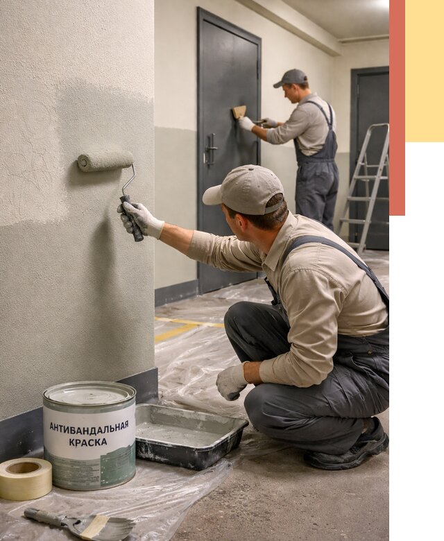 Покраска стен антивандальной краской в Нижнеудинске от 4577 руб./м² под ключ | ОТДЕЛОЧНИК-Нжк