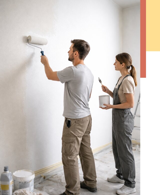 Окраска стен по стеклохолсту в Нижнеудинске от 4577 руб/м² под ключ | ОТДЕЛОЧНИК-Нжк