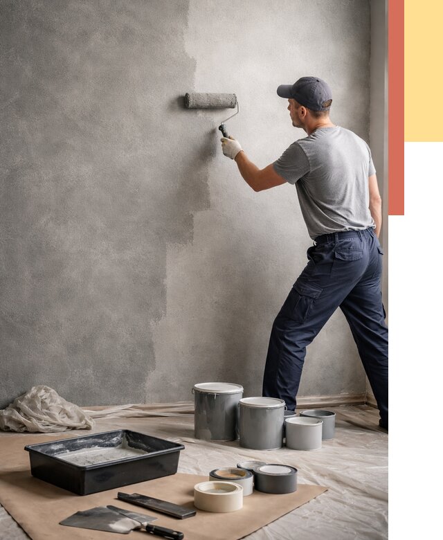 Покраска стен под бетон в Нижнеудинске от 661 руб. за м2 — быстро и недорого | ОТДЕЛОЧНИК-Нжк