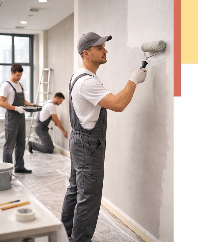 Покраска стен в офисе в Нижнеудинске от 8645 руб. — быстро и недорого | ОТДЕЛОЧНИК-Нжк