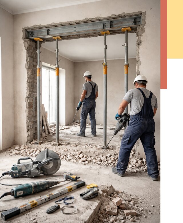 Прорезка проема в стене в Нижнеудинске от 4577 руб. — быстро и недорого | ОТДЕЛОЧНИК-Нжк