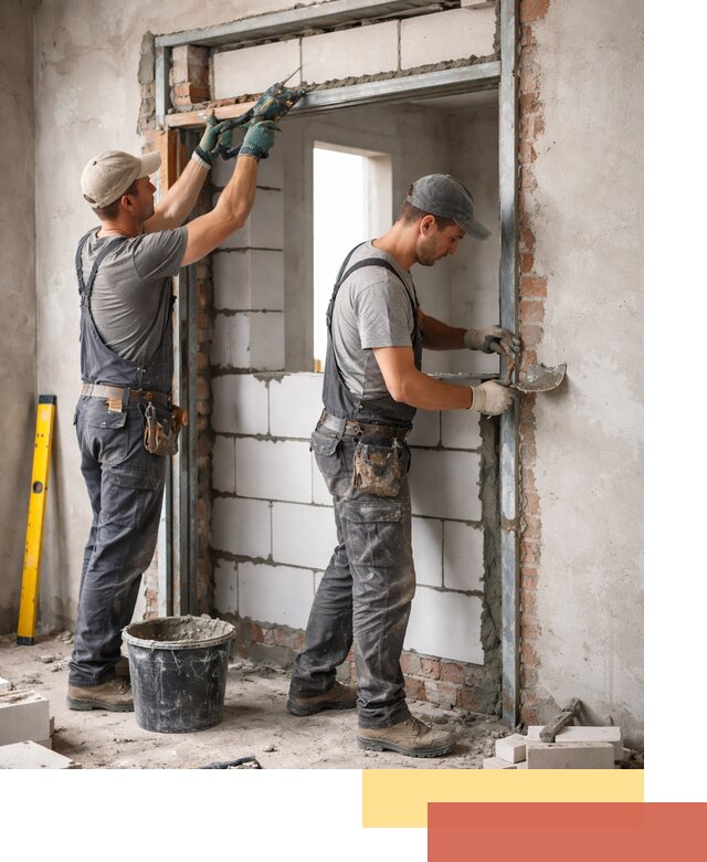 Закладка дверного проема под ключ в Нижнеудинске: демонтаж, монтаж, отделка