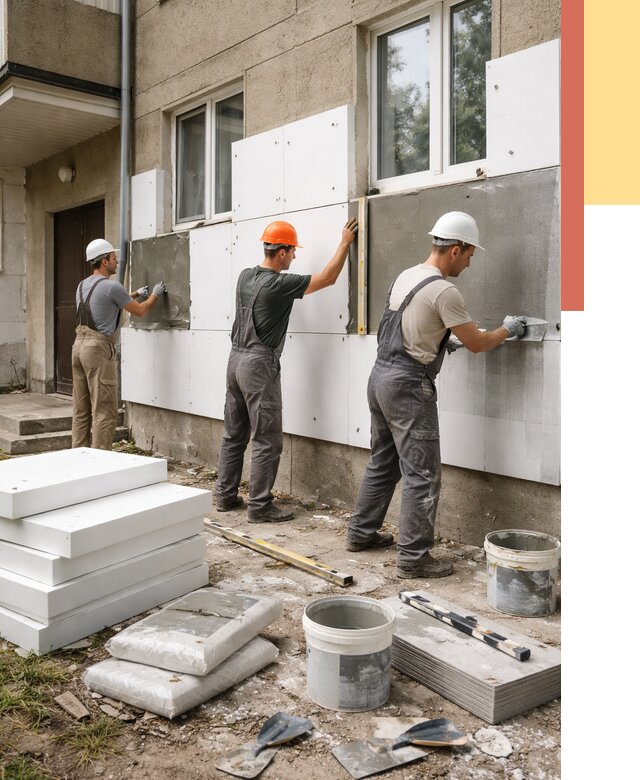 Утепление стен пенопластом в Нижнеудинске от 1780 руб. — недорого и под ключ | ОТДЕЛОЧНИК-Нжк