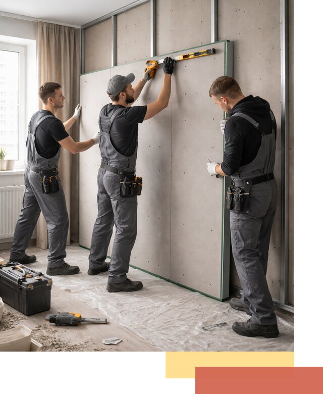 Шумоизоляция стен панелями ЗИПС в Нижнеудинске для жилых и коммерческих помещений