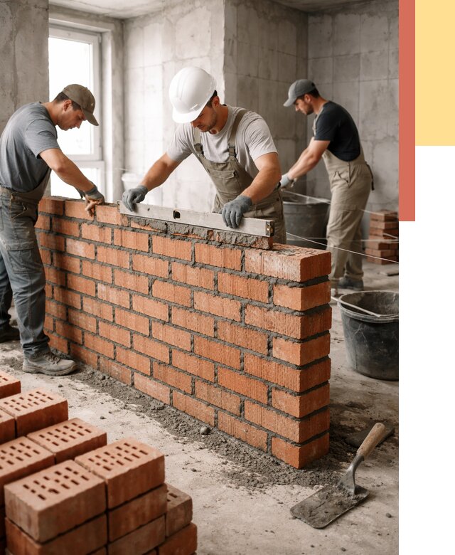 Кладка перегородок из кирпича в Нижнеудинске от 3560 руб. за м² | ОТДЕЛОЧНИК-Нжк