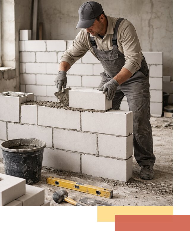 Кладка перегородок из силикатного блока в Нижнеудинске