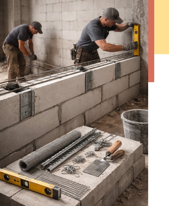 Армирование кладки перегородок в Нижнеудинске от 763 руб. под ключ | ОТДЕЛОЧНИК-Нжк