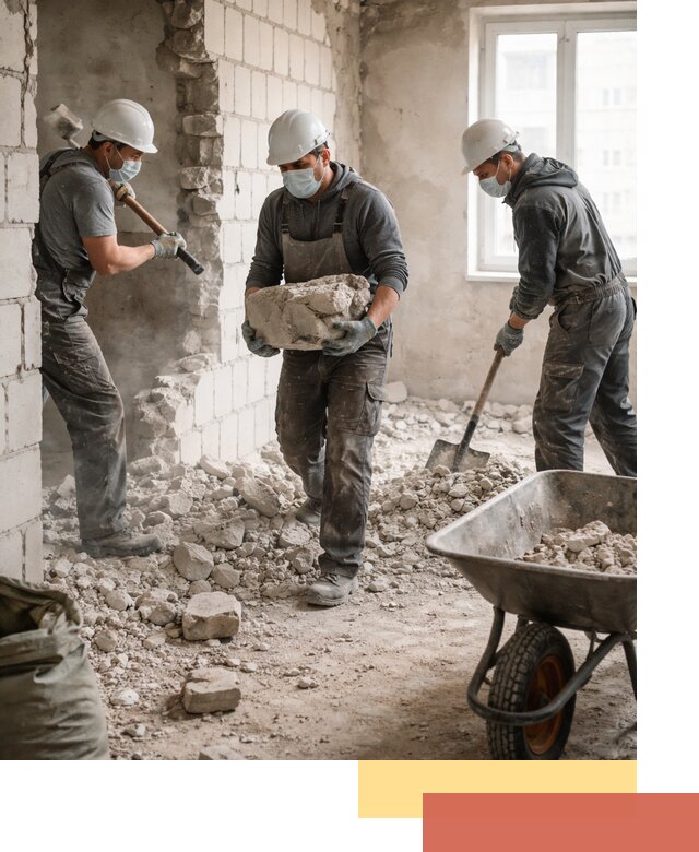 Демонтаж блочных перегородок в Нижнеудинске быстро и аккуратно