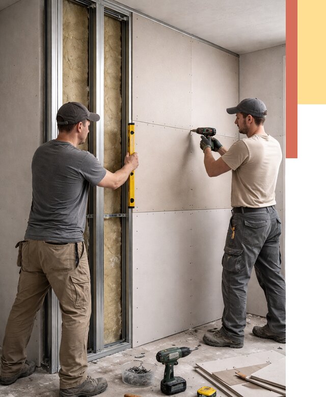 Монтаж двухслойной перегородки из гипсокартона в Нижнеудинске от 1475 руб. | ОТДЕЛОЧНИК-Нжк