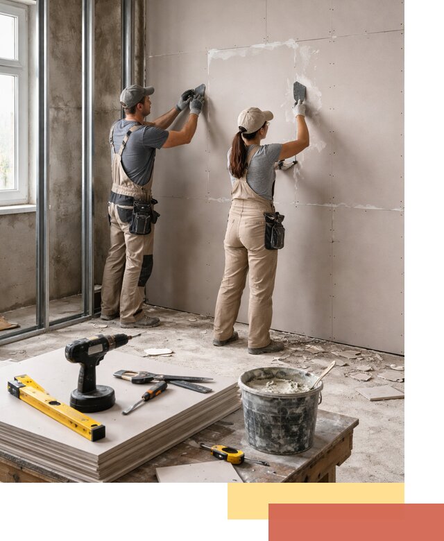 Монтаж двухслойной перегородки из гипсокартона в Нижнеудинске