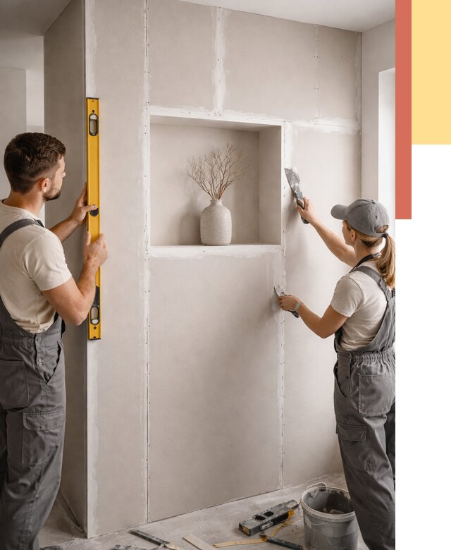 Перегородка из гипсокартона с нишей в Нижнеудинске от 3306 руб. под ключ | ОТДЕЛОЧНИК-Нжк