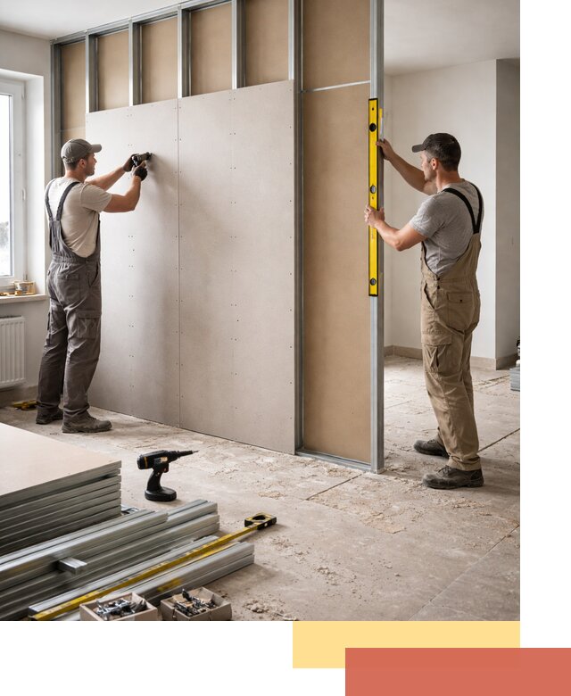 Зонирующая перегородка из гипсокартона под ключ в Нижнеудинске