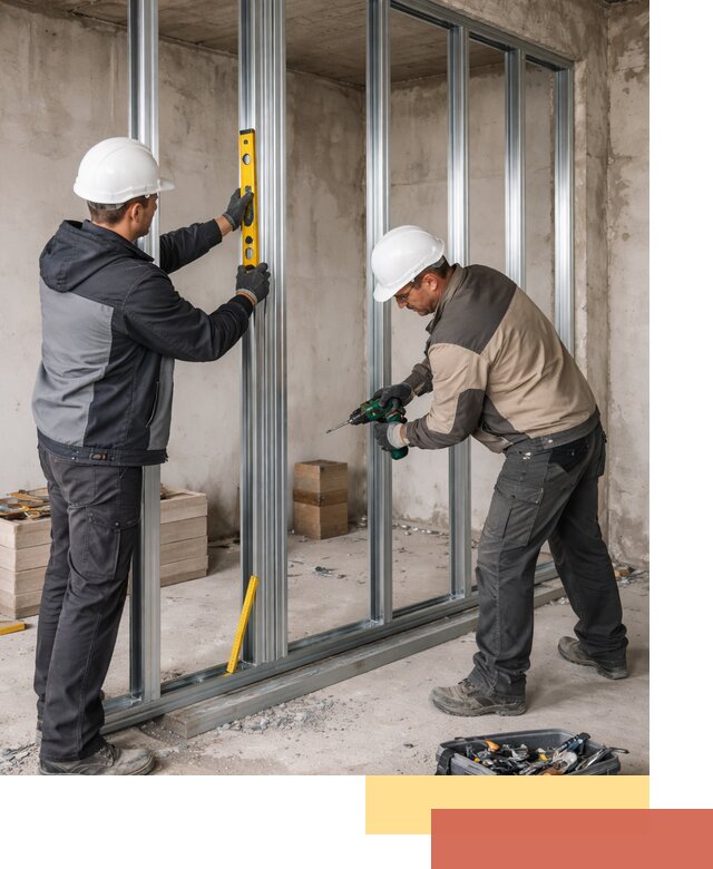 Монтаж каркаса перегородки из профиля в Нижнеудинске