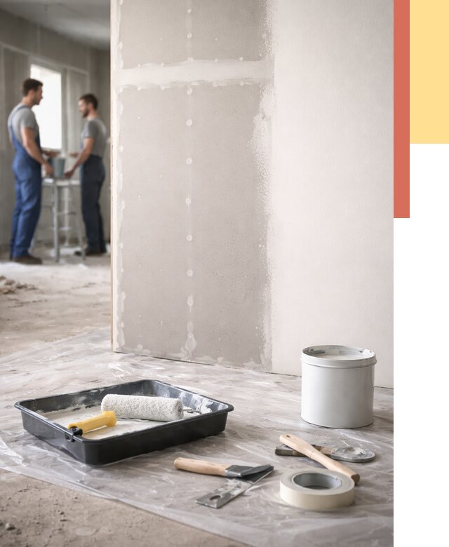 Покраска перегородок из гипсокартона в Нижнеудинске от 4577 руб. под ключ | ОТДЕЛОЧНИК-Нжк