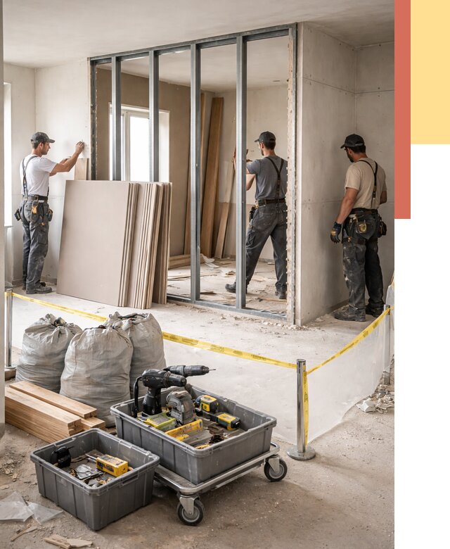 Перенос гипсокартонной перегородки в Нижнеудинске под ключ от 4577 руб. | Демонтаж и монтаж – ОТДЕЛОЧНИК-Нжк