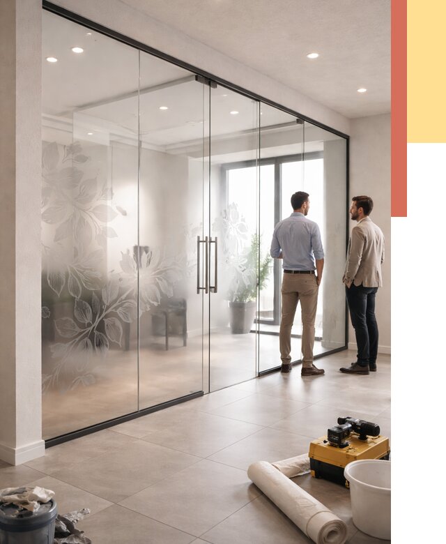 Стеклянные перегородки с рисунком в Нижнеудинске от 12714 руб. монтаж и нанесение | ОТДЕЛОЧНИК-Нжк