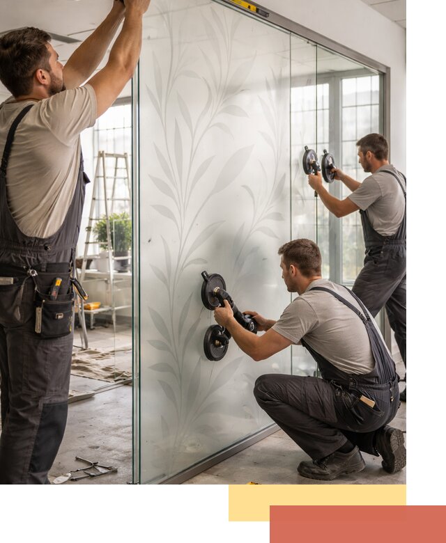 Стеклянные перегородки с рисунком на заказ в Нижнеудинске