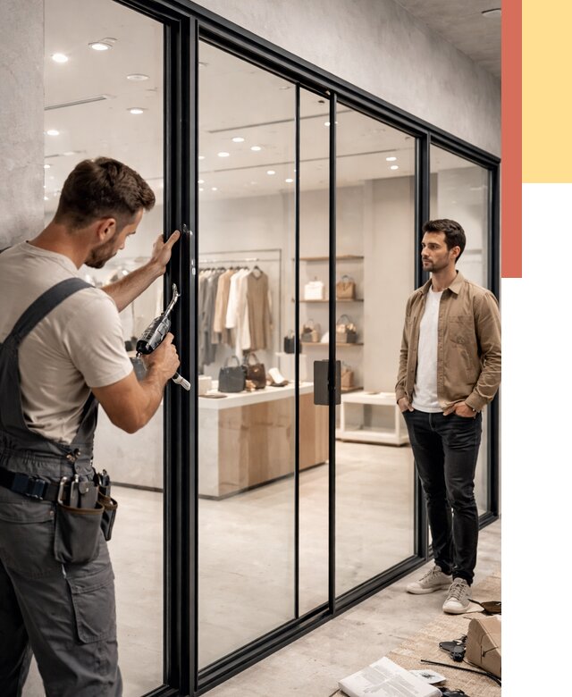 Стеклянные перегородки для магазинов в Нижнеудинске от 8340 руб. под ключ | ОТДЕЛОЧНИК-Нжк