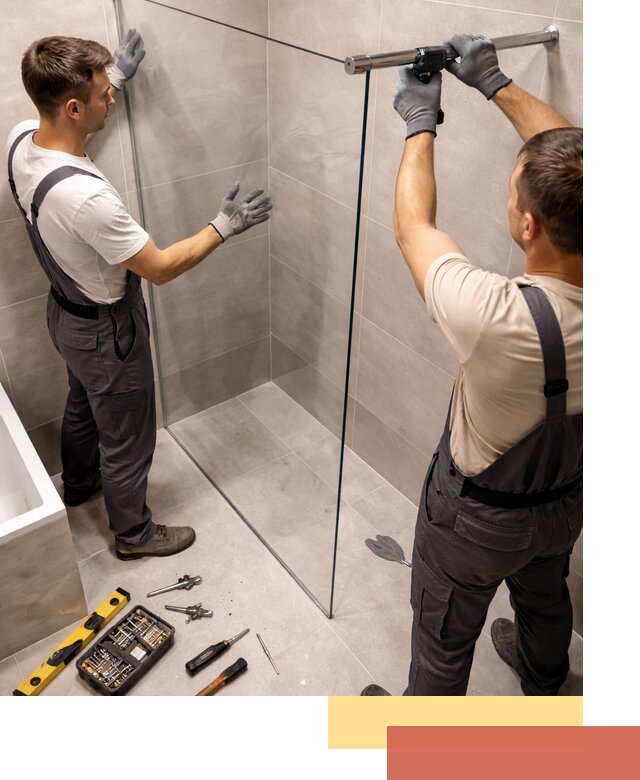 Стеклянные перегородки для душа в Нижнеудинске — изготовление и монтаж