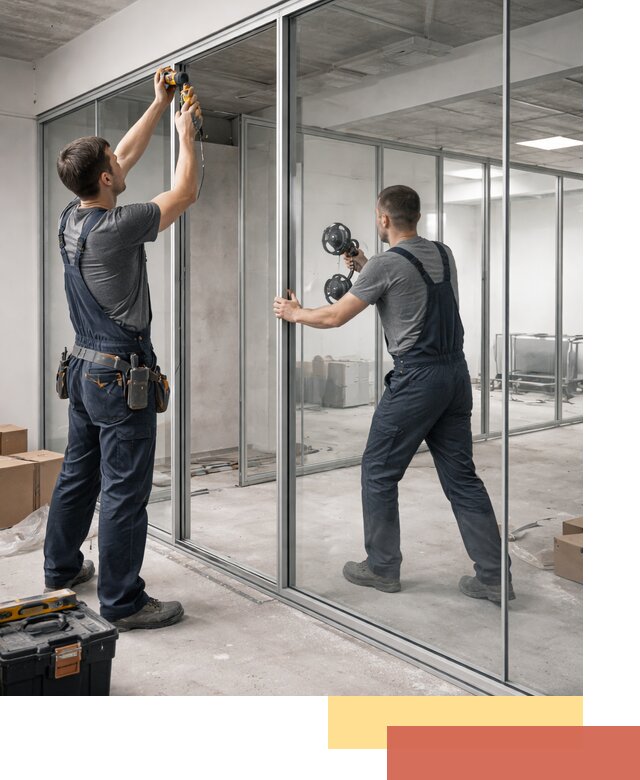 Алюминиевые перегородки со стеклом в Нижнеудинске — изготовление и монтаж