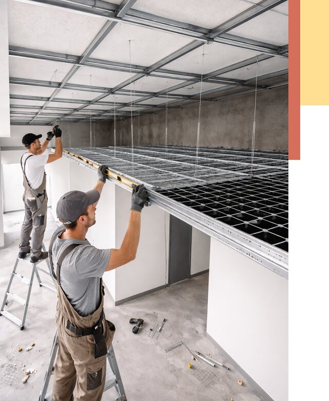 Монтаж потолка грильято в Нижнеудинске от 458 руб./м² — быстрая сборка под ключ | ОТДЕЛОЧНИК-Нжк