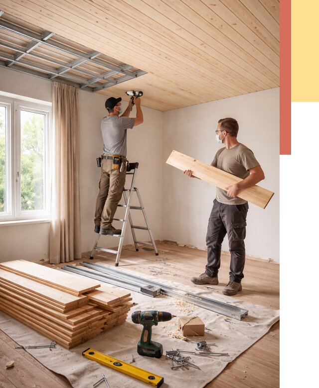 Монтаж потолка из вагонки в Нижнеудинске от 6611 руб. | Быстро и недорого — ОТДЕЛОЧНИК-Нжк