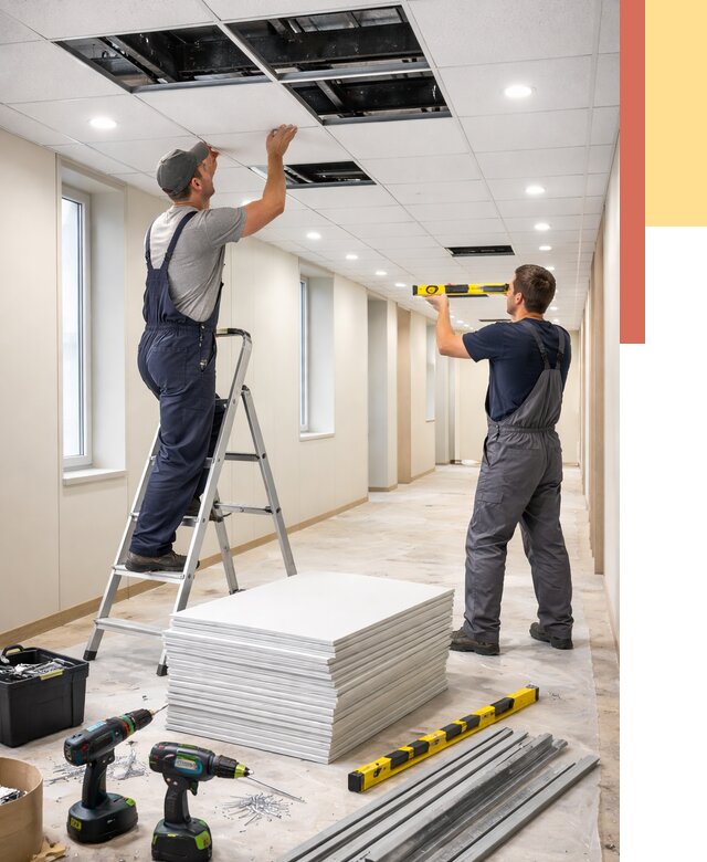 Ремонт потолка Армстронг в Нижнеудинске от 4577 руб. — быстро и недорого | ОТДЕЛОЧНИК-Нжк